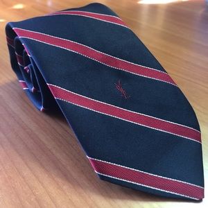 Vintage Yves Saint Laurent Navy/Red Stripe Tie